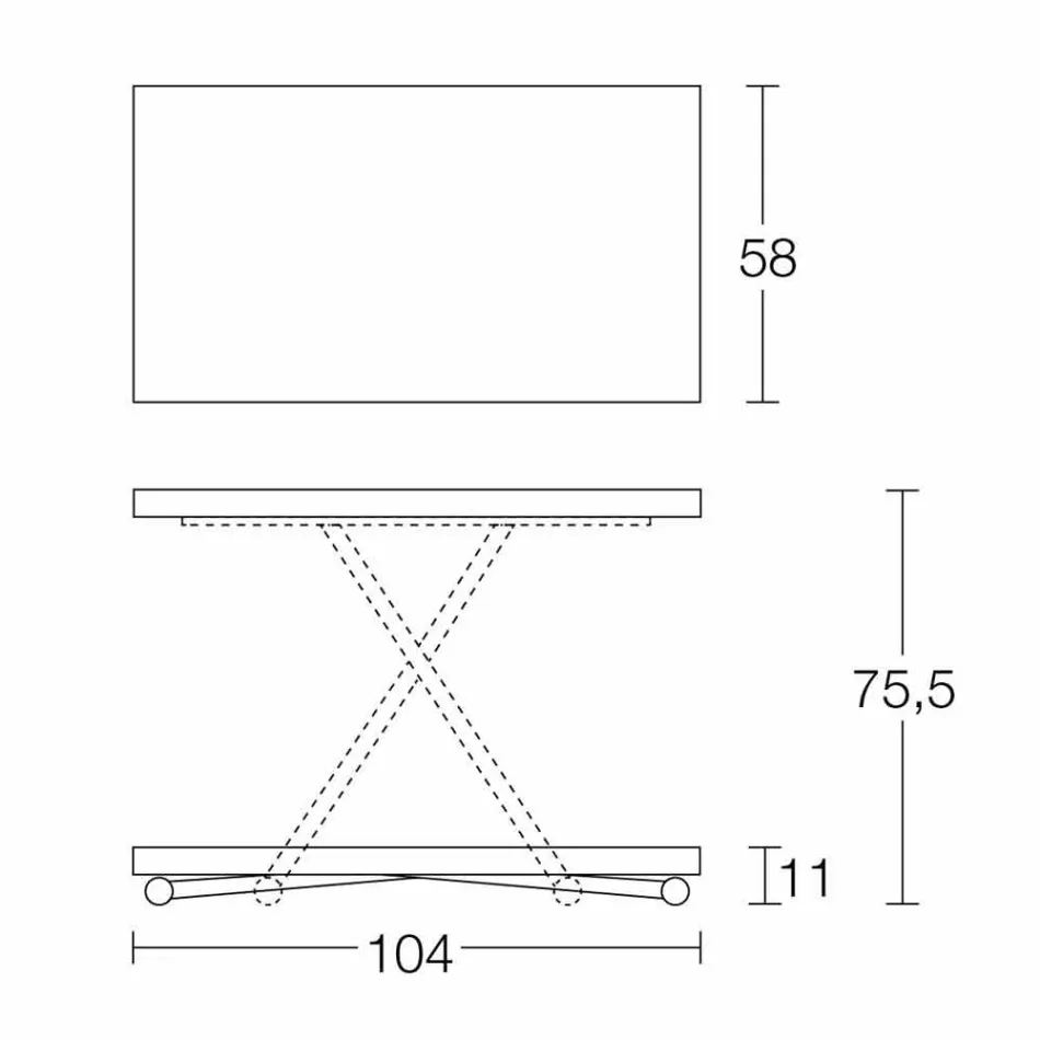 Konferenční stolek přeměnitelný na designový kuchyňský stůl Made in Italy - Genio Viadurini