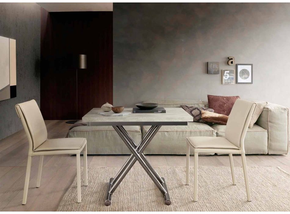 Moderní transformovatelný konferenční stolek ze dřeva a kovu vyrobený v Itálii - Gabri Viadurini