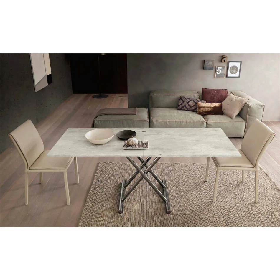 Moderní transformovatelný konferenční stolek ze dřeva a kovu vyrobený v Itálii - Gabri Viadurini