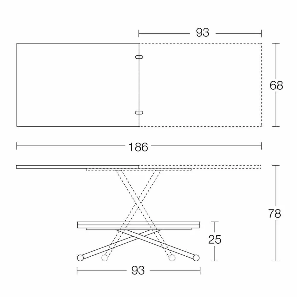Moderní transformovatelný konferenční stolek ze dřeva a kovu vyrobený v Itálii - Gabri Viadurini
