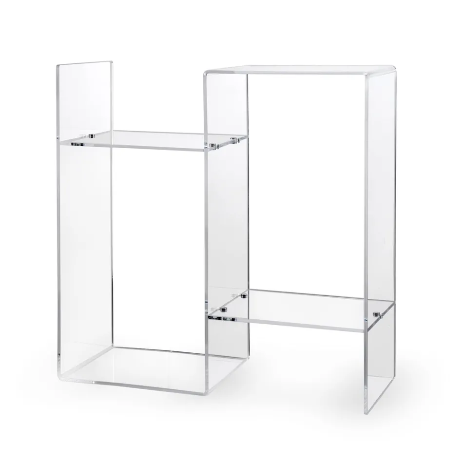 Sedací stolek z průhledného nebo kouřového plexiskla Made in Italy - Janne Viadurini