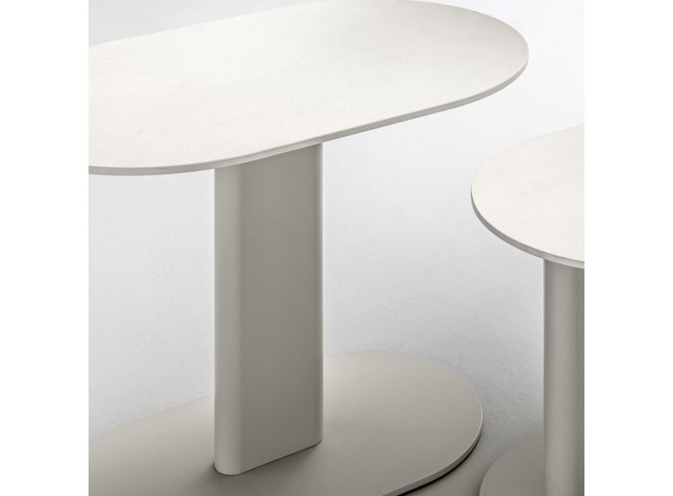 Venkovní konferenční stolek z hliníku a oceli Made in Italy - Plinto by Varaschin Viadurini