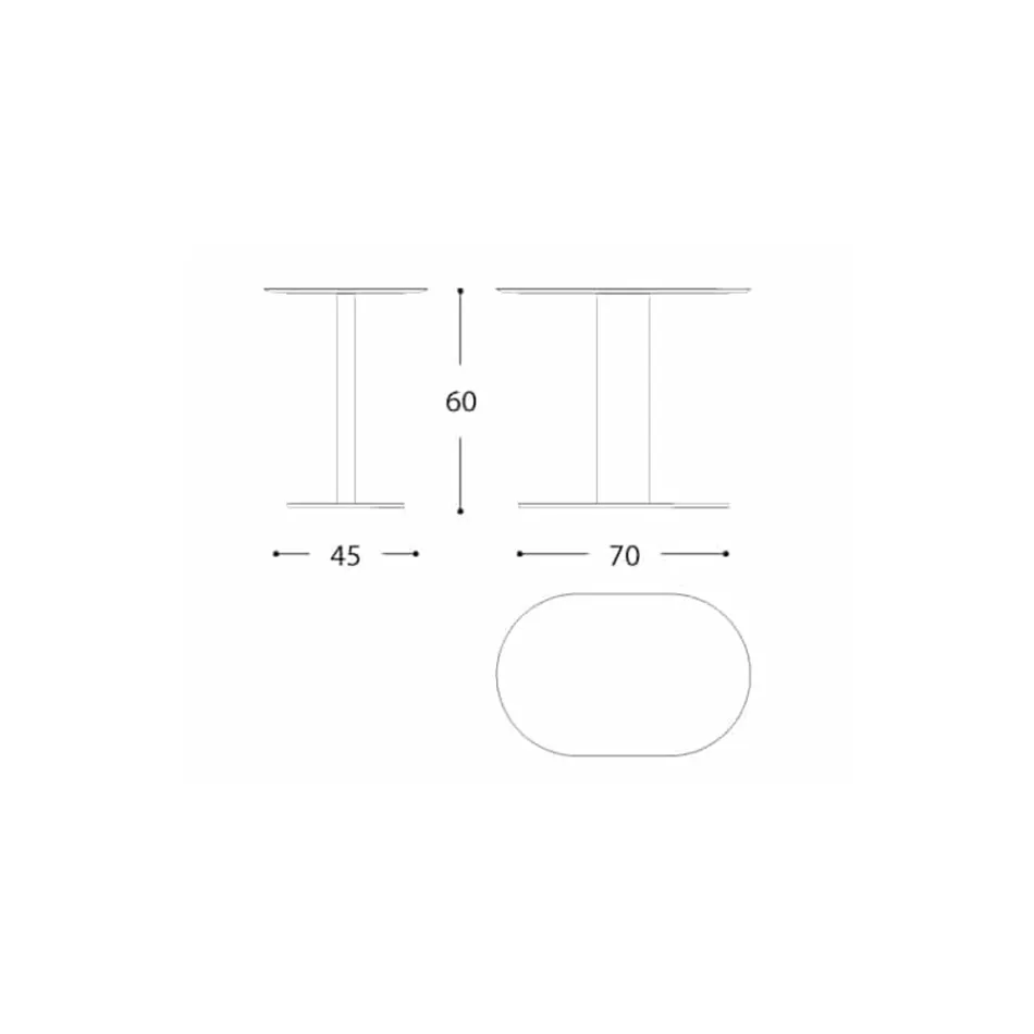 Venkovní konferenční stolek z hliníku a oceli Made in Italy - Plinto by Varaschin Viadurini