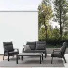 Venkovní konferenční stolek s hliníkovou základnou a keramickou deskou - Maino Viadurini