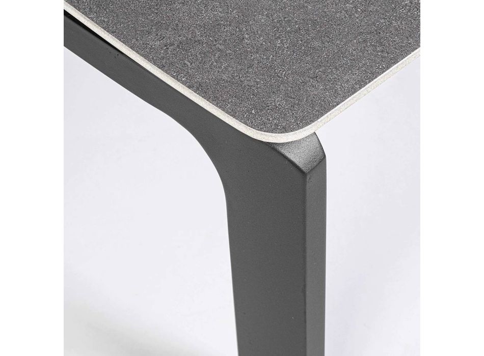 Venkovní konferenční stolek s keramickou deskou a hliníkovou základnou, Homemotion - Rivas Viadurini