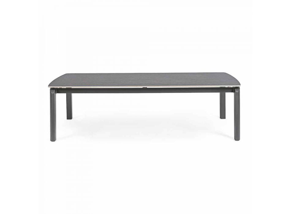 Venkovní konferenční stolek Homemotion s keramickou deskou a hliníkovou základnou - Rivas Viadurini