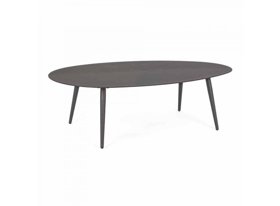 Venkovní konferenční stolek s oválnou deskou z lakovaného hliníku - Beyl Viadurini