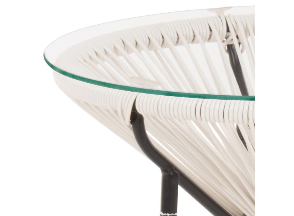 Venkovní ocelový konferenční stolek s designovou skleněnou deskou - Spumolizia Viadurini