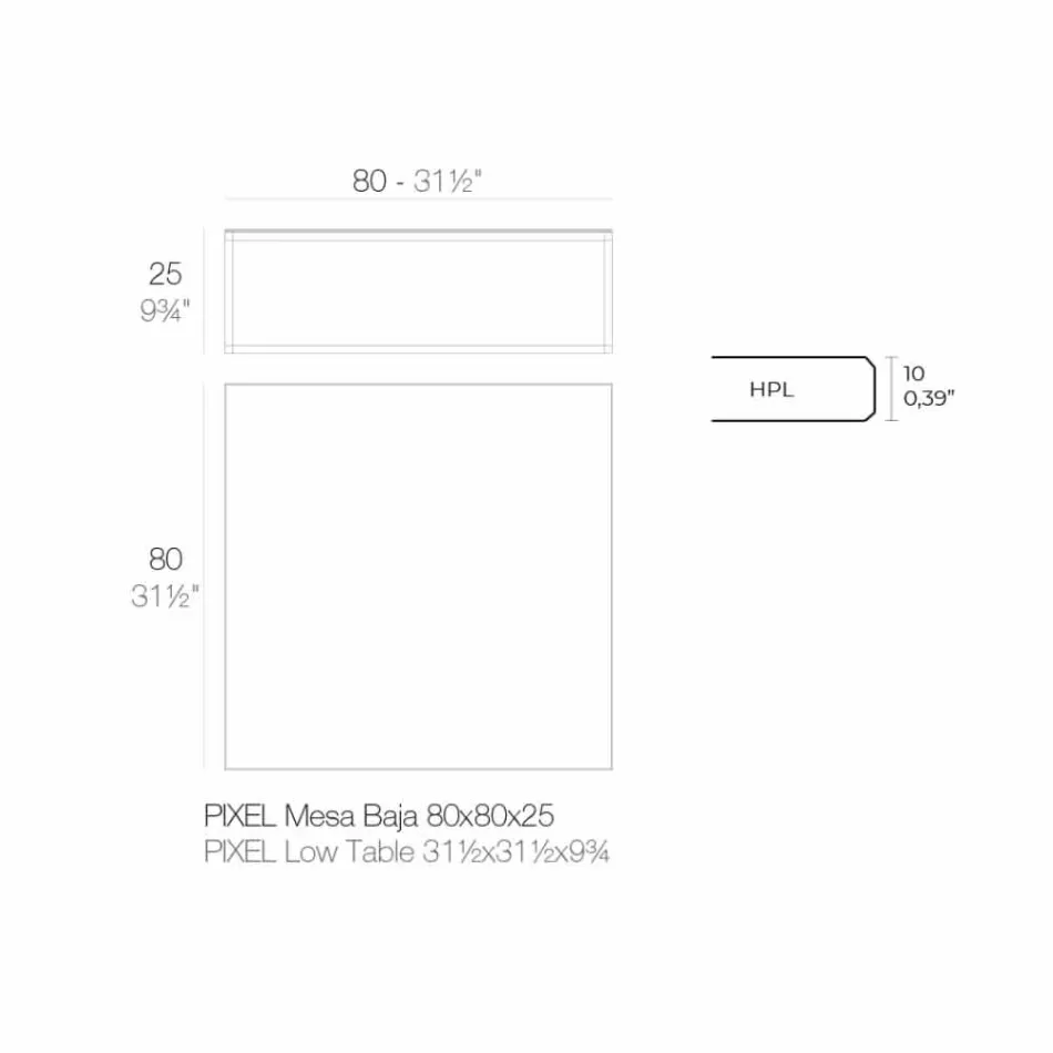Venkovní konferenční stolek z hliníku a hranatého černého laminátu - Suave od Vondom Viadurini