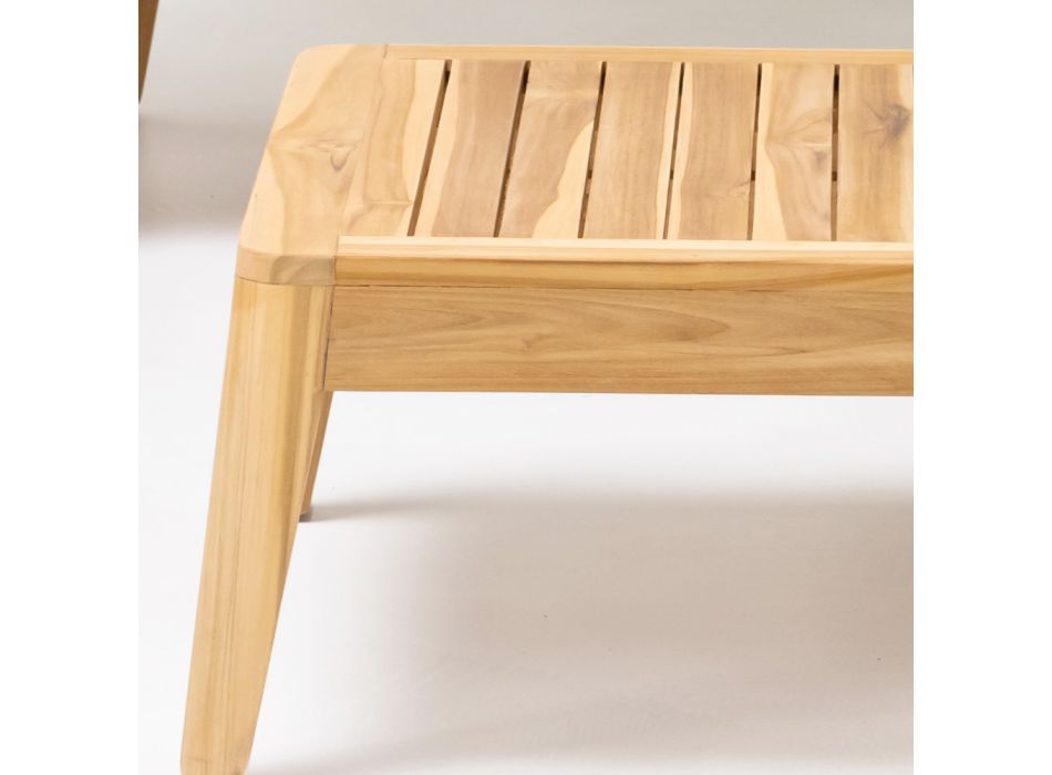 Venkovní konferenční stolek z přírodního teakového dřeva - Jhon Viadurini
