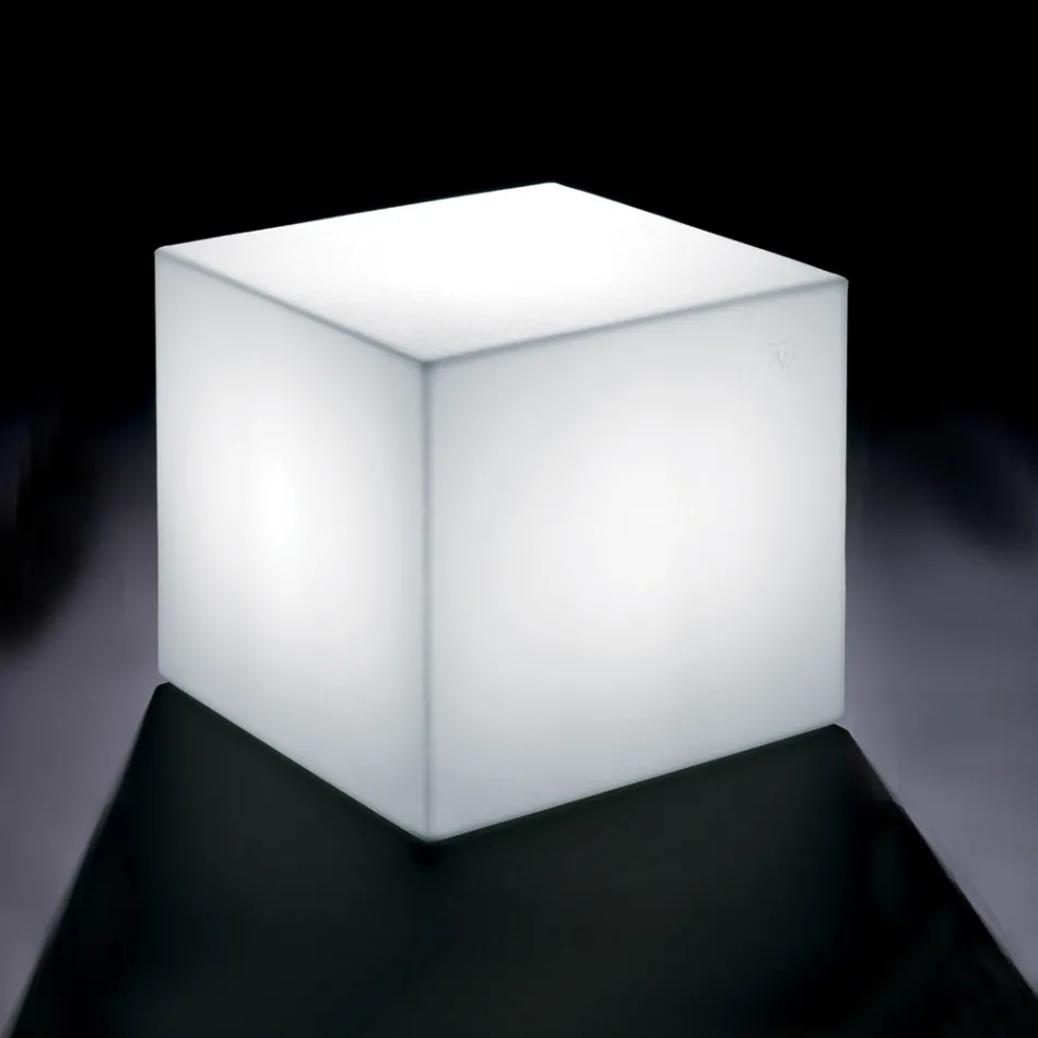 Světlý venkovní konferenční stolek z bílého polyetylenu Vyrobeno v Itálii - Derti Viadurini