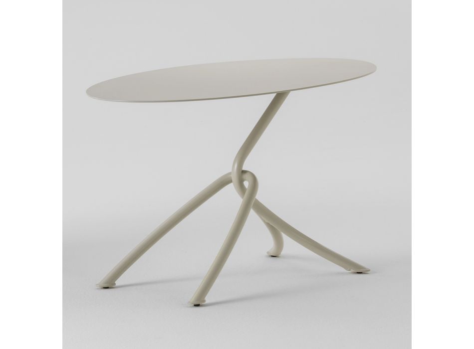 Jemný venkovní konferenční stolek z lakovaného kovu Made in Italy - Lübeck Viadurini