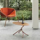 Jemný venkovní konferenční stolek z lakovaného kovu Made in Italy - Lübeck Viadurini