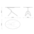 Jemný venkovní konferenční stolek z lakovaného kovu Made in Italy - Lübeck Viadurini
