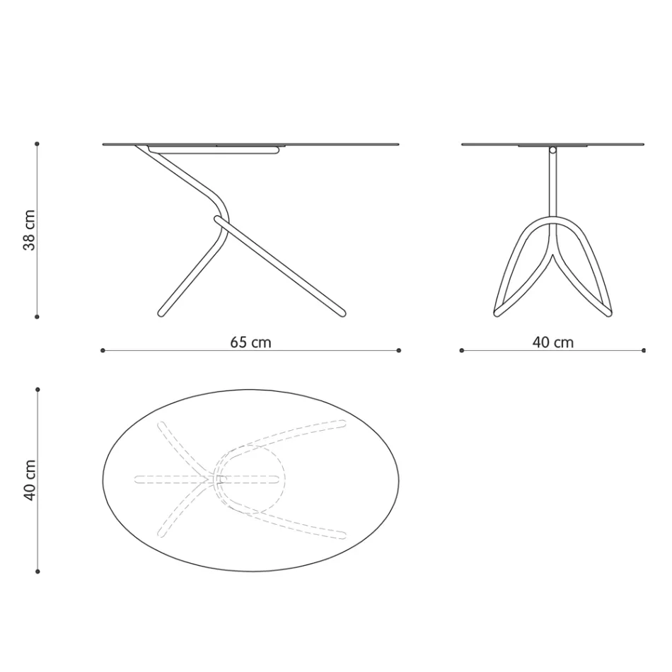 Jemný venkovní konferenční stolek z lakovaného kovu Made in Italy - Lübeck Viadurini