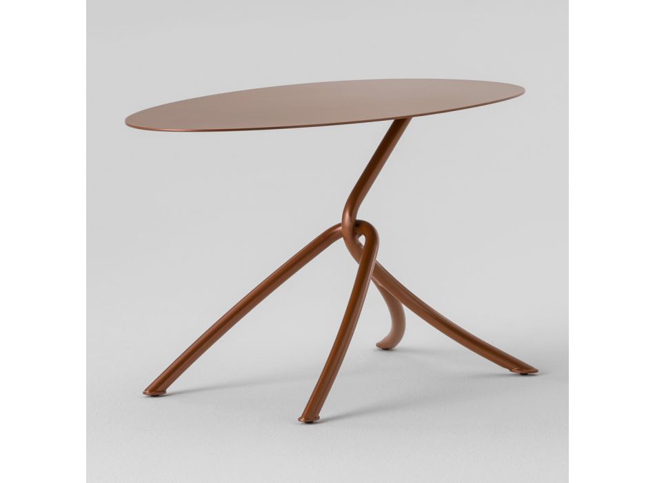 Jemný venkovní konferenční stolek z lakovaného kovu Made in Italy - Lübeck Viadurini