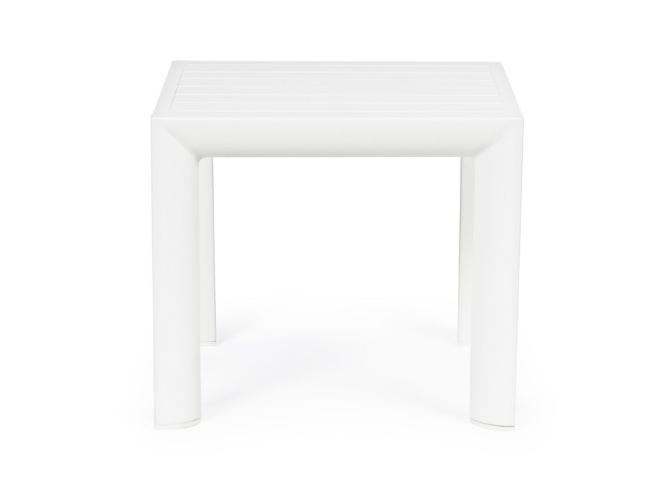 Čtvercový venkovní konferenční stolek z lakovaného hliníku, Homemotion 2 kusy - Marius Viadurini