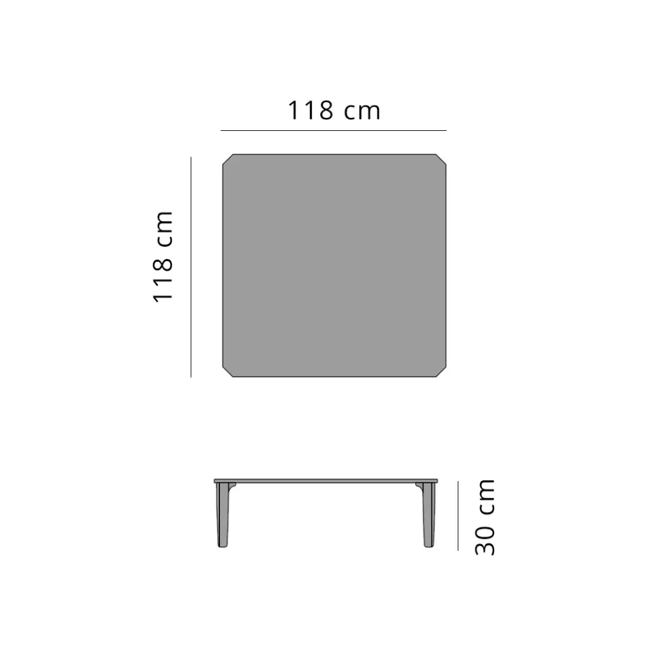Čtvercový venkovní konferenční stolek z hliníku a vysoce kvalitní kameniny - Filomena Viadurini