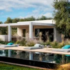 Čtvercový venkovní konferenční stolek z hliníku a vysoce kvalitní kameniny - Filomena Viadurini