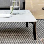 Čtvercový venkovní konferenční stolek z hliníku a vysoce kvalitní kameniny - Filomena Viadurini