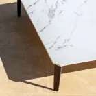 Čtvercový venkovní konferenční stolek z hliníku a vysoce kvalitní kameniny - Filomena Viadurini