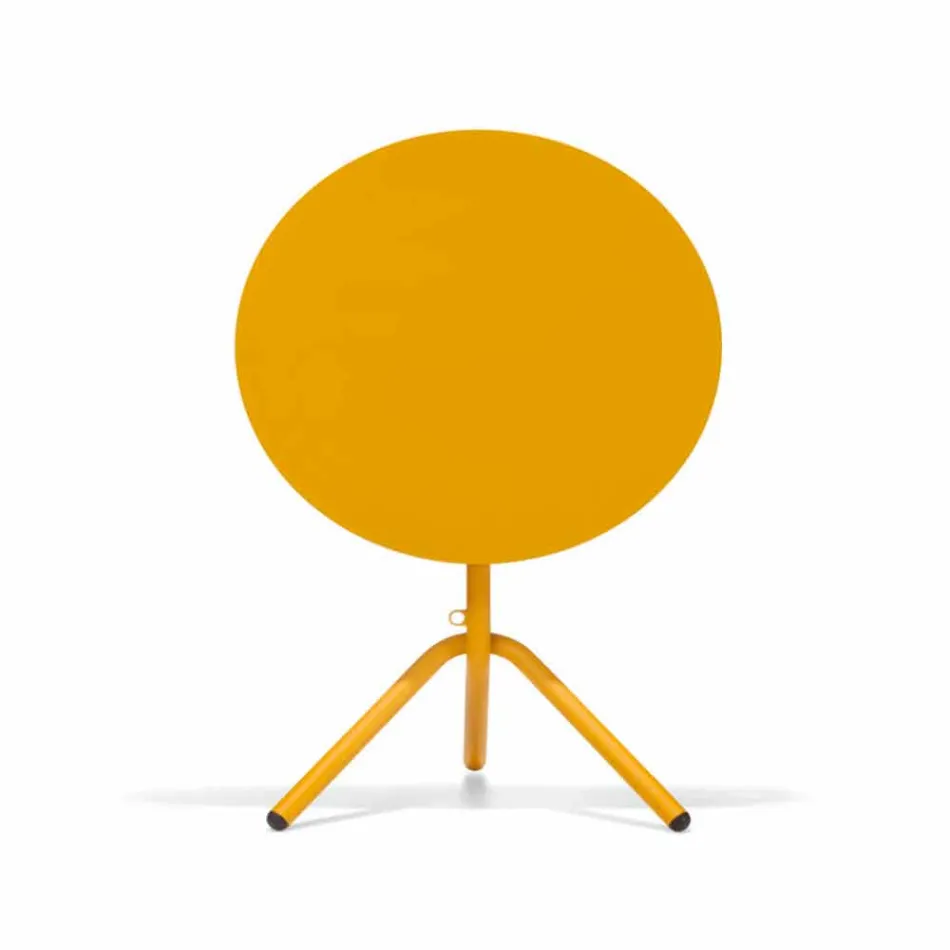 Kulatý venkovní kovový a plechový stůl vyrobený v Itálii - Alberic Viadurini