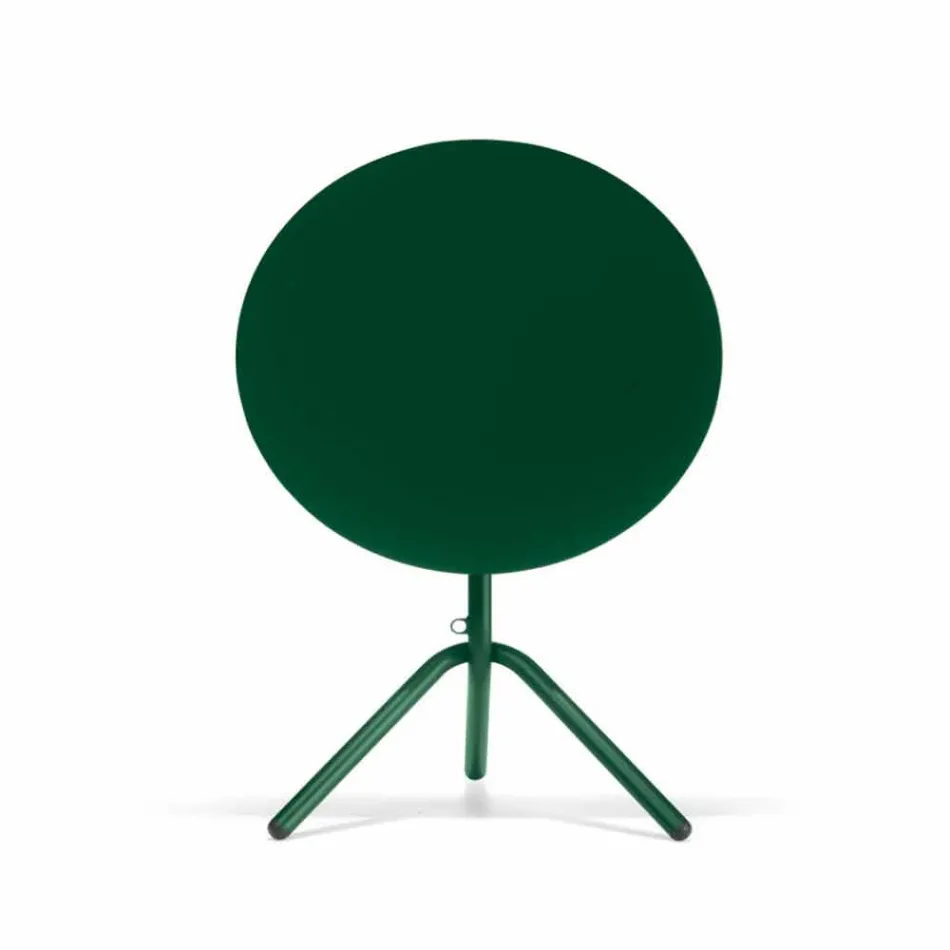 Kulatý venkovní kovový a plechový stůl vyrobený v Itálii - Alberic Viadurini