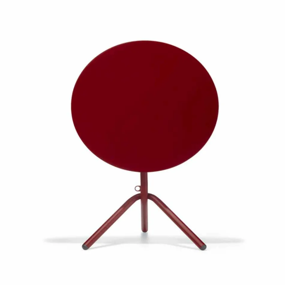 Kulatý venkovní kovový a plechový stůl vyrobený v Itálii - Alberic Viadurini