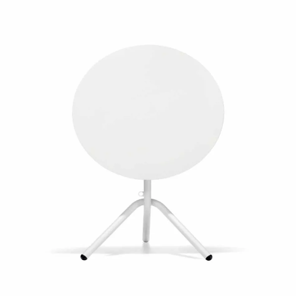 Kulatý venkovní kovový a plechový stůl vyrobený v Itálii - Alberic Viadurini