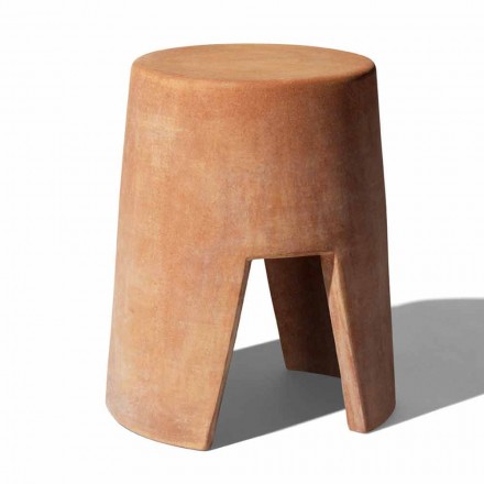 Kulatý terakotový venkovní konferenční stolek vyrobený v Itálii - Degolino Viadurini