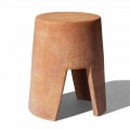 Kulatý terakotový venkovní konferenční stolek vyrobený v Itálii - Degolino