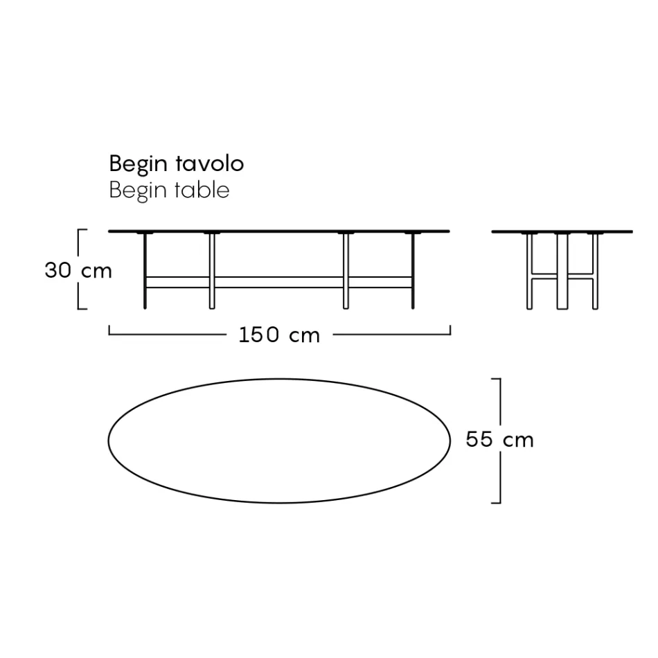 Venkovní konferenční stolek Ocelová konstrukce Made in Italy – Begin by Myyour Viadurini