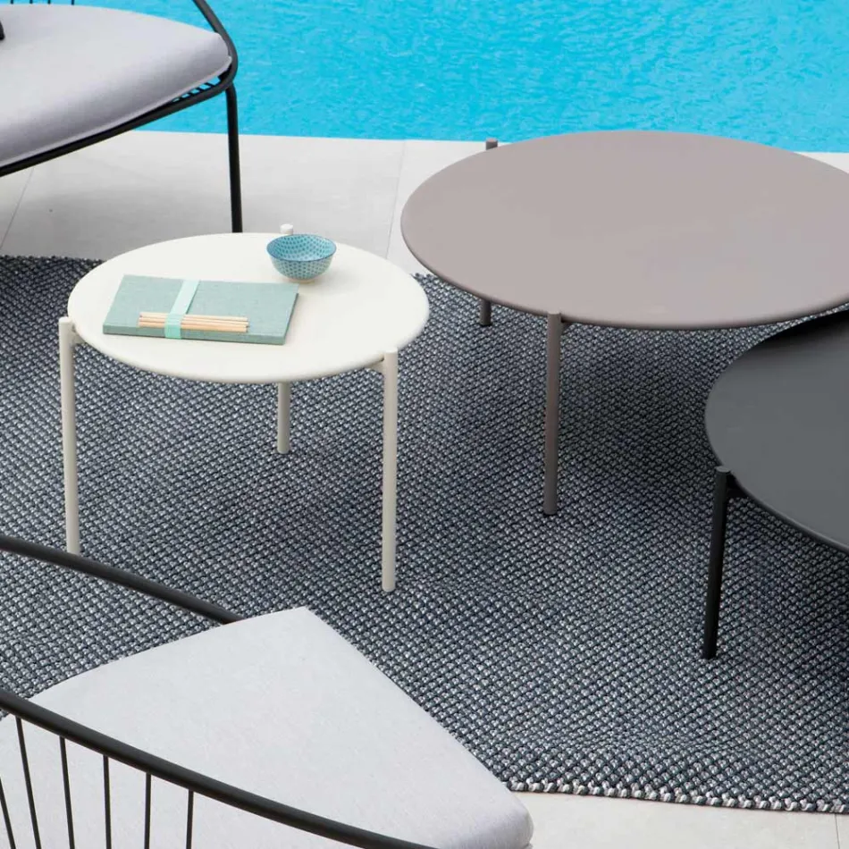 Zahradní konferenční stolek z oceli různých velikostí Made in Italy - Sansa Viadurini