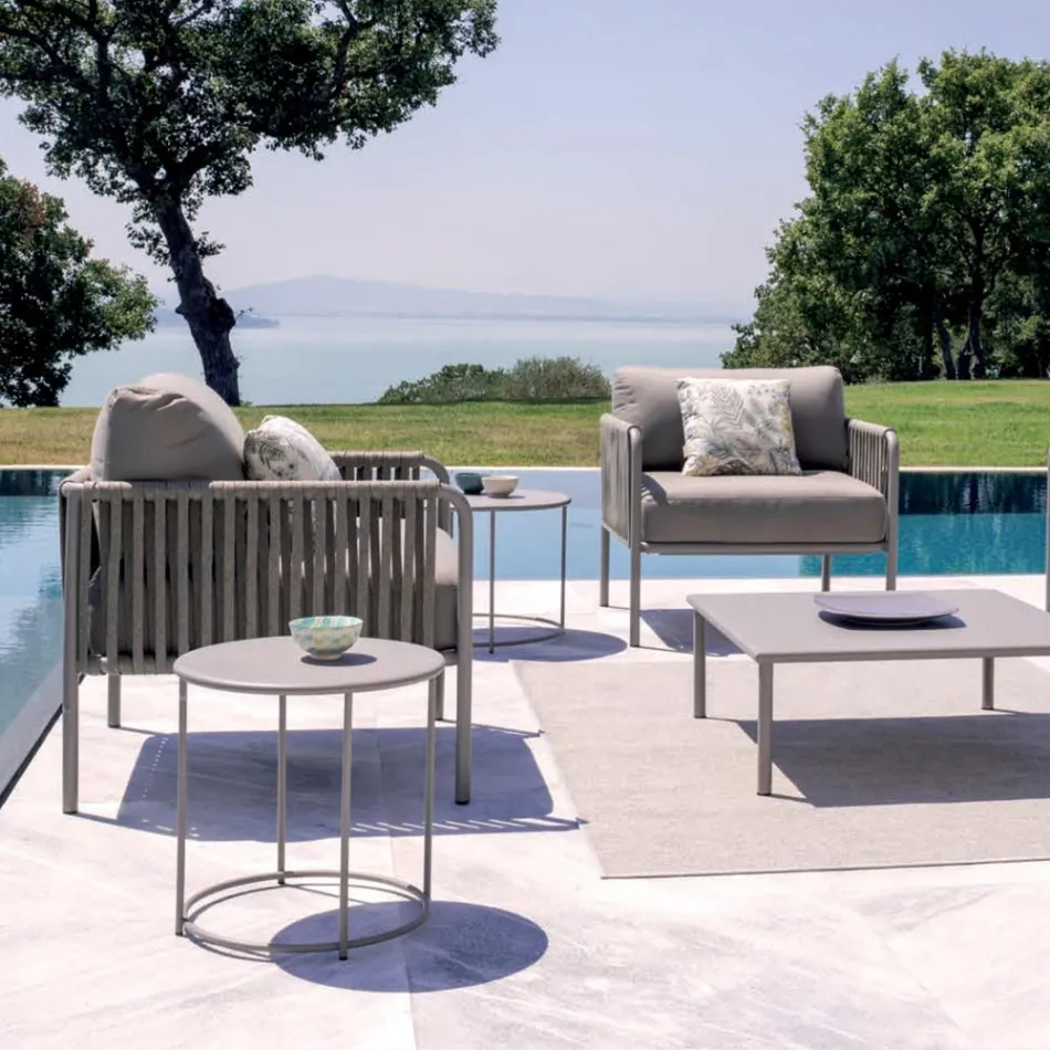 Zahradní konferenční stolek z pozinkované oceli různých velikostí Made in Italy - Brienne Viadurini