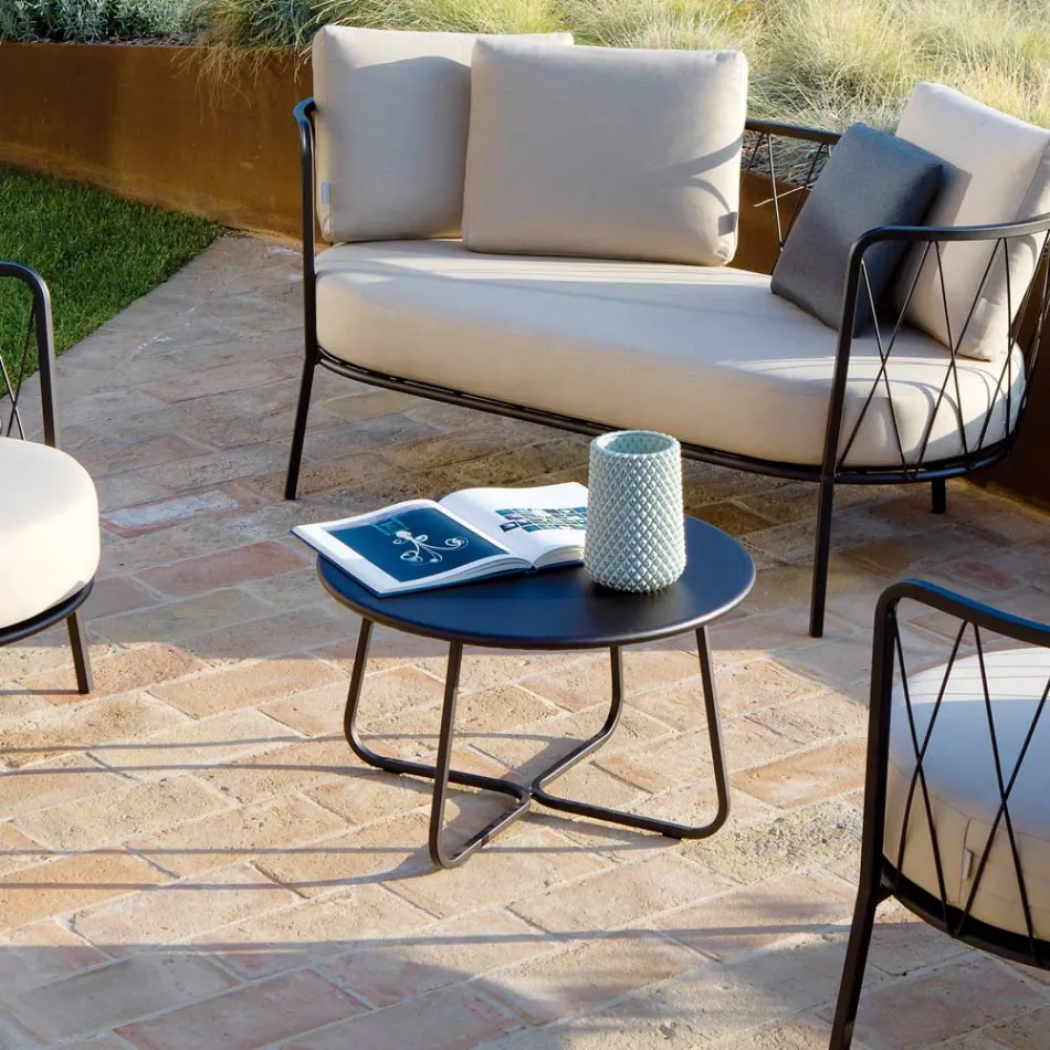 Zahradní konferenční stolek z pozinkované oceli Made in Italy - Brienne Viadurini