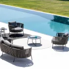 Zahradní konferenční stolek z pozinkované oceli Made in Italy - Brienne Viadurini