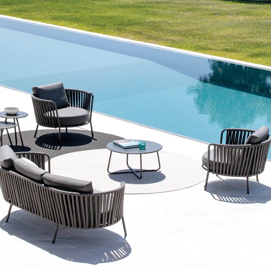 Zahradní konferenční stolek z pozinkované oceli Made in Italy - Brienne Viadurini