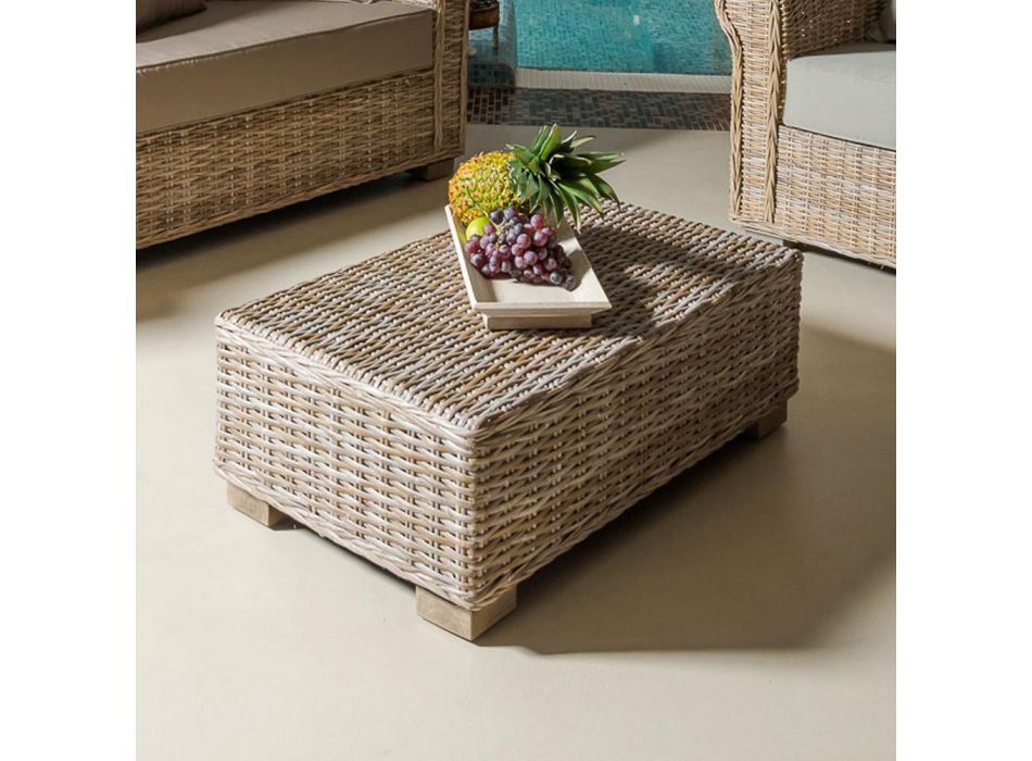Zahradní konferenční stolek z přírodního vlákna od Kubù - Isildur Viadurini