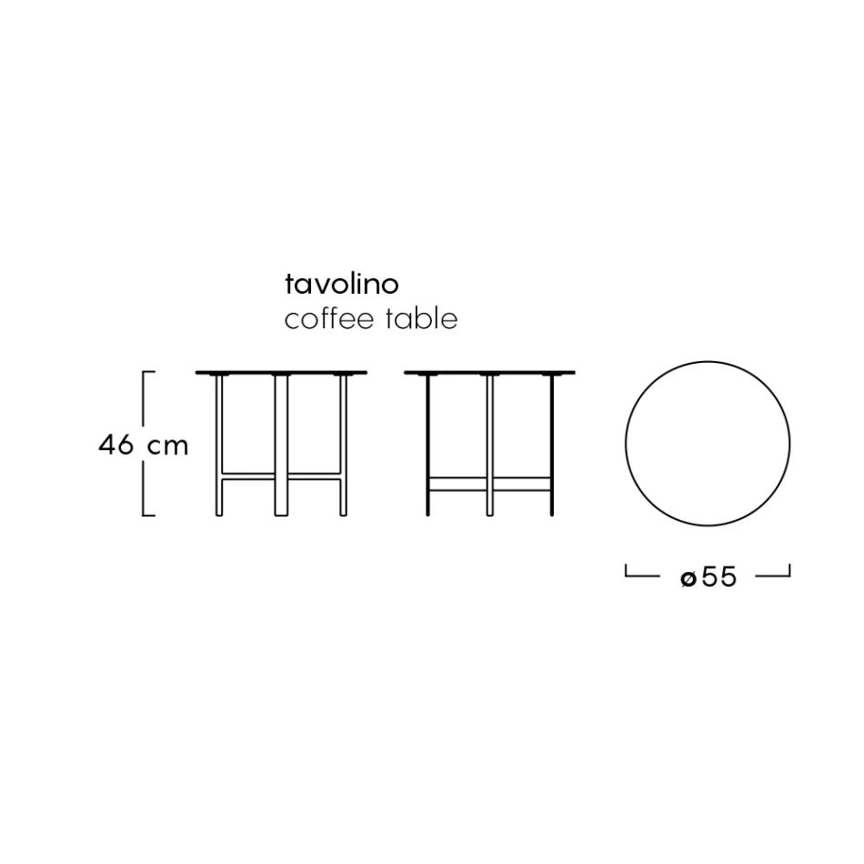 Zahradní konferenční stolek z kameniny a oceli Made in Italy – Začněte Myyour Viadurini