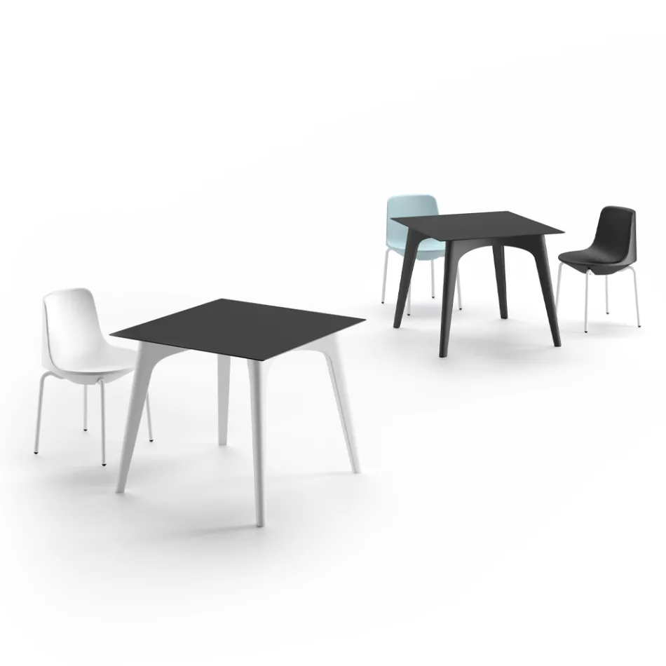 Zahradní konferenční stolek z HPL a polyetylenu Made in Italy - Rizia Viadurini