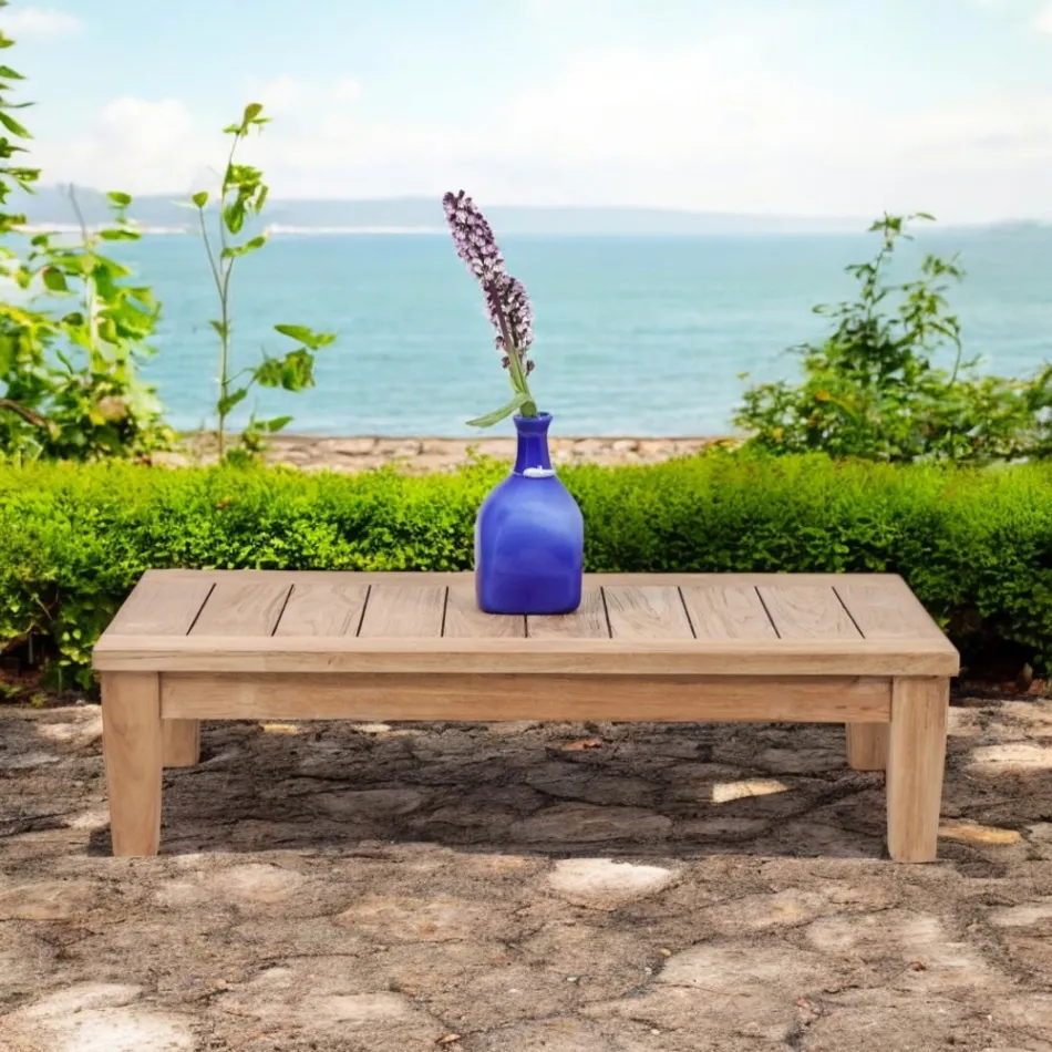 Zahradní konferenční stolek z přírodního teakového dřeva - Artes Viadurini