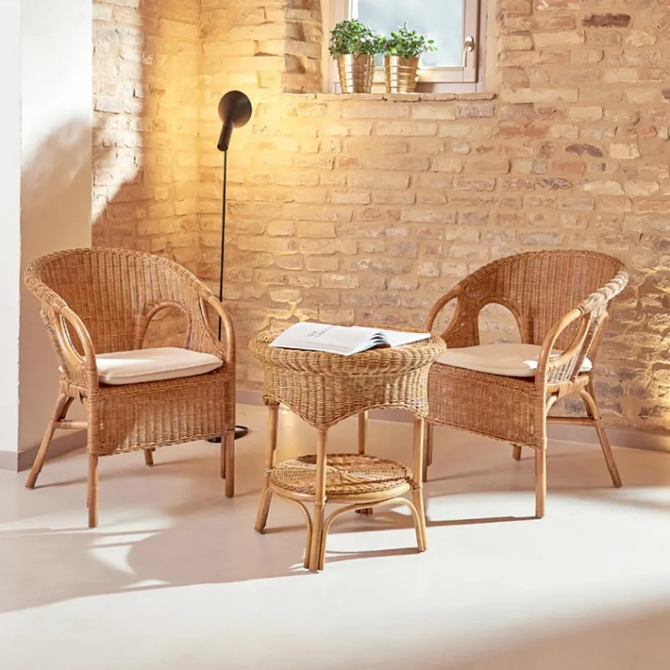 Zahradní konferenční stolek z medového proutí - Nathaniel Viadurini