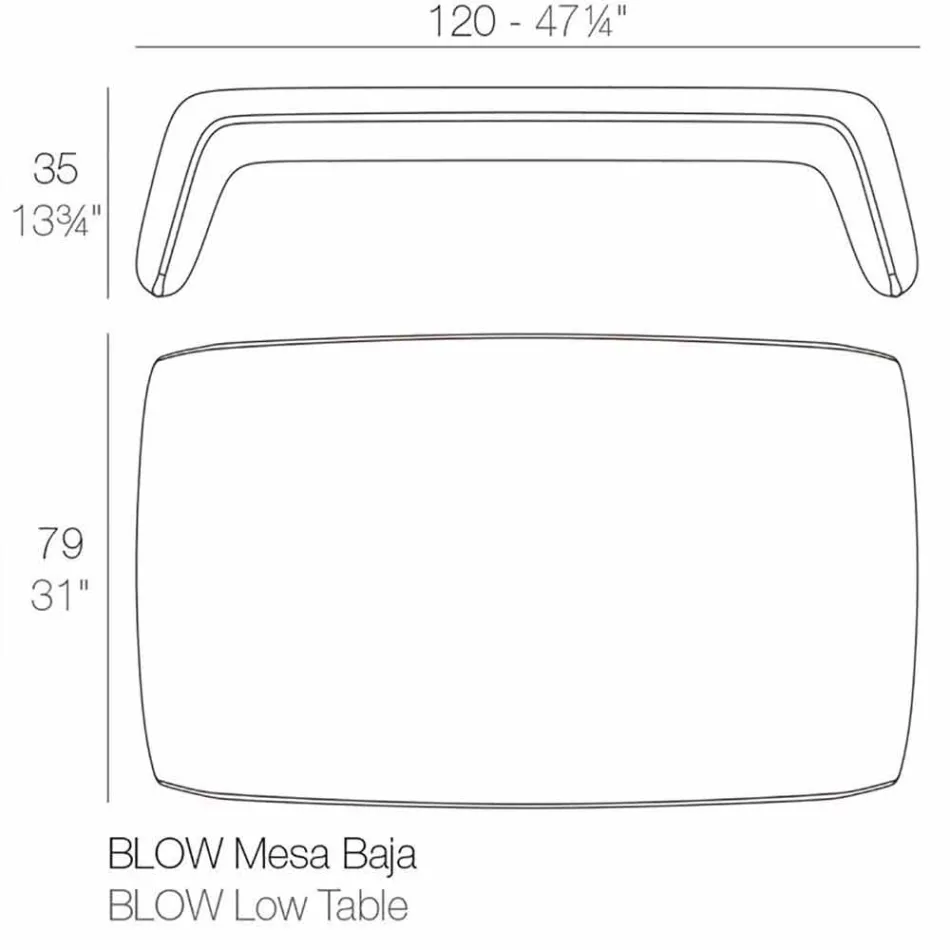 Zahradní stůl Vondom Blow, moderní design Viadurini