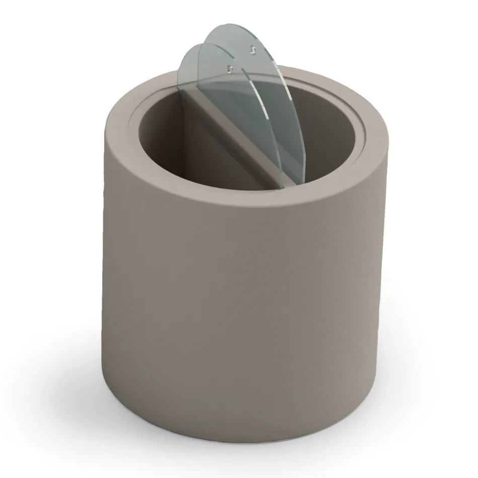 Zahradní konferenční stolek z polyetylenu s nádobou Vyrobeno v Itálii - Stracco Viadurini