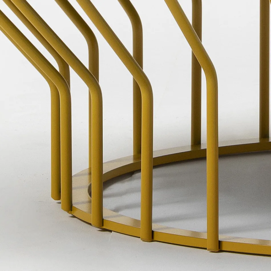 Zahradní konferenční stolek ze sklokeramiky a kovu Made in Italy - Guerrino Viadurini