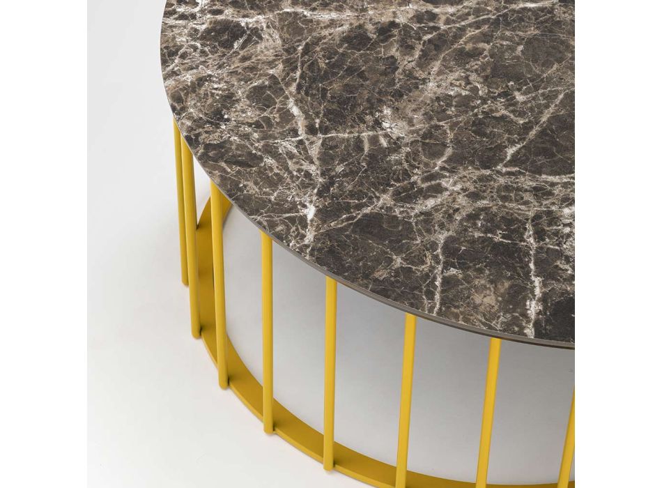 Zahradní konferenční stolek ze sklokeramiky a kovu Made in Italy - Guerrino Viadurini