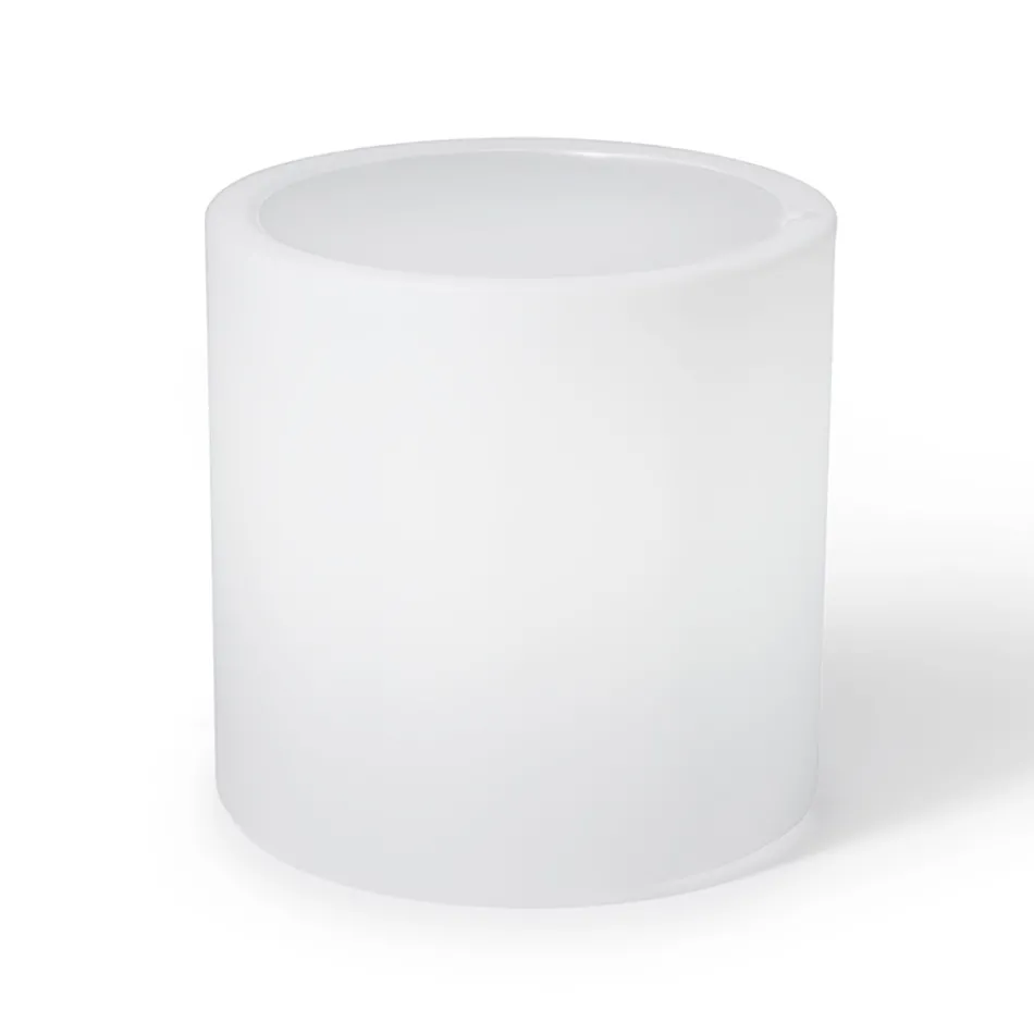 Světlý zahradní konferenční stolek z bílého polyetylenu Vyrobeno v Itálii - Derti Viadurini