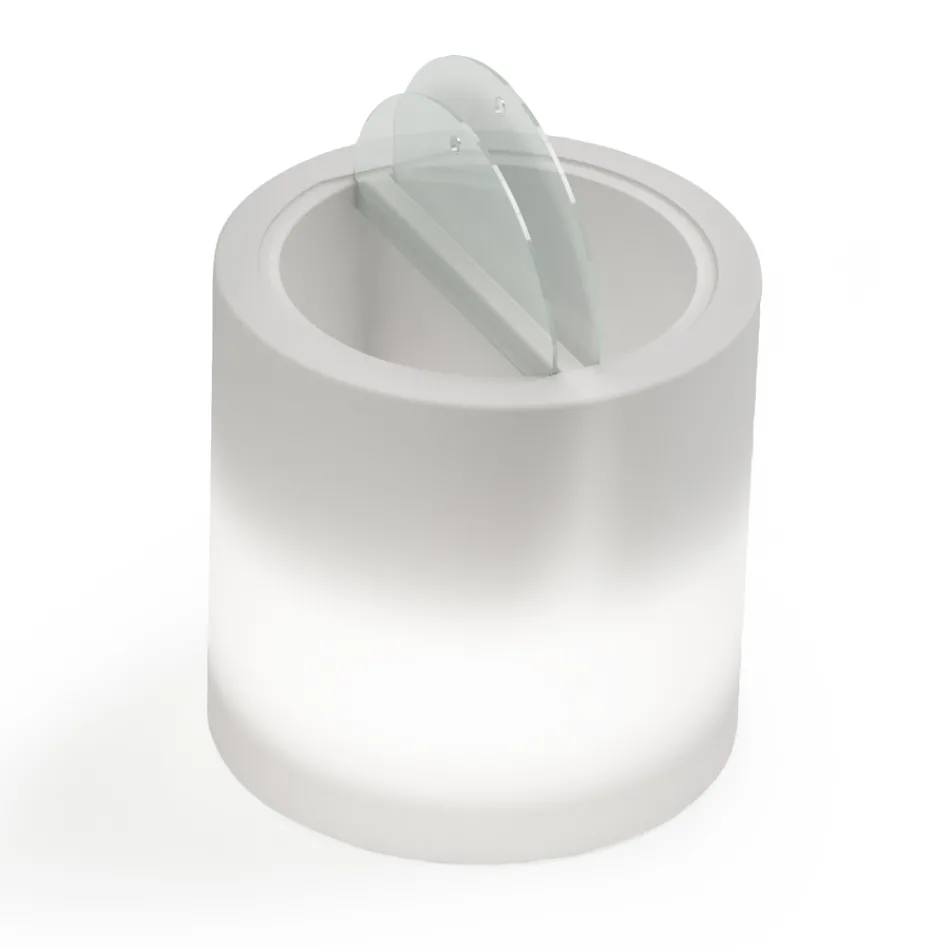 Světlý zahradní konferenční stolek z bílého polyetylenu Made in Italy - Trek Viadurini