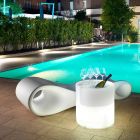 Světlý zahradní konferenční stolek z bílého polyetylenu Made in Italy - Trek Viadurini