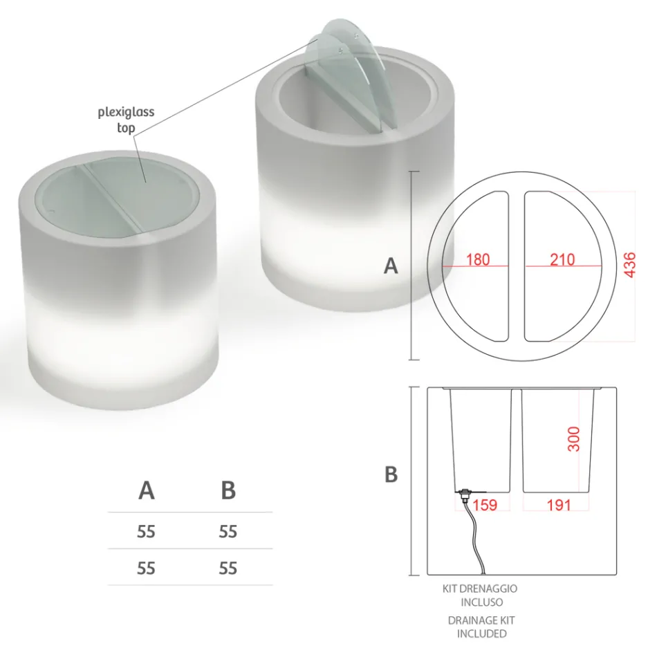 Světlý zahradní konferenční stolek z bílého polyetylenu Made in Italy - Trek Viadurini